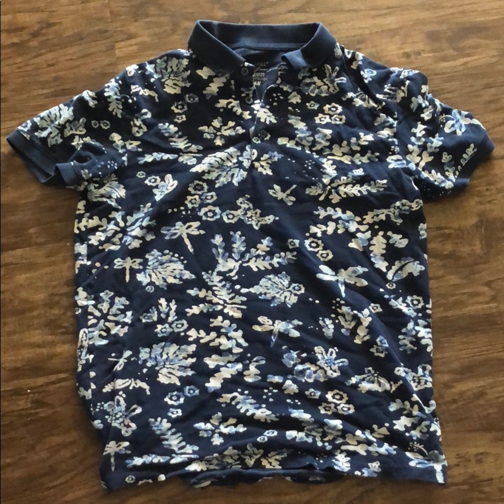 Blue Floral Polo